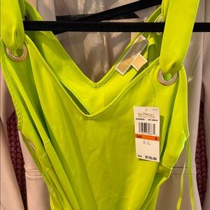 Michael Kors Lime Green Dress with Ring Accents